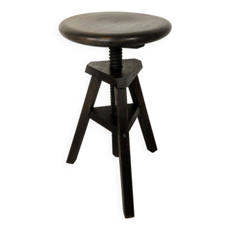 Old watchmaker's stool in solid walnut