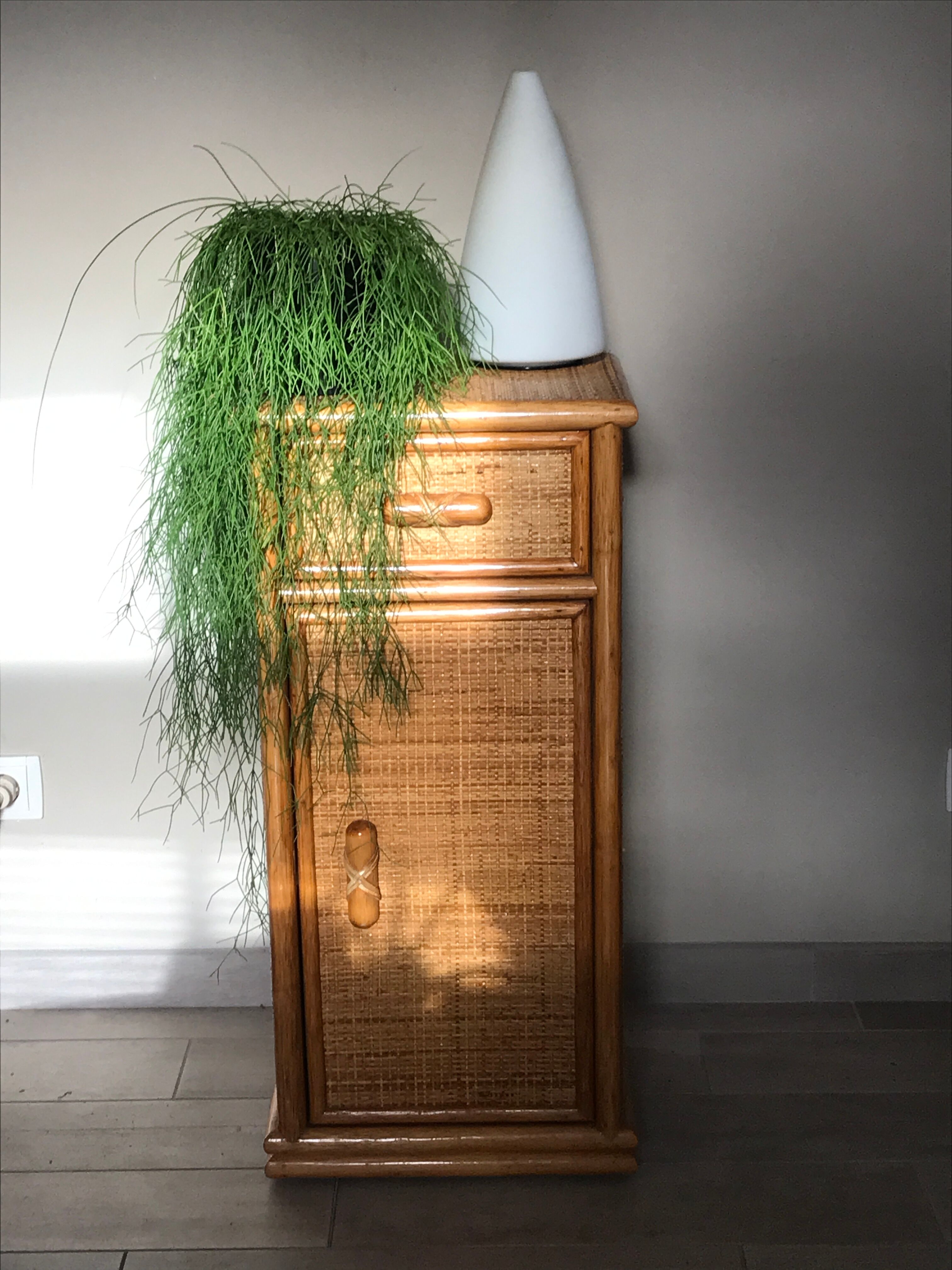 Meuble rotin bambou vintage Annees 80