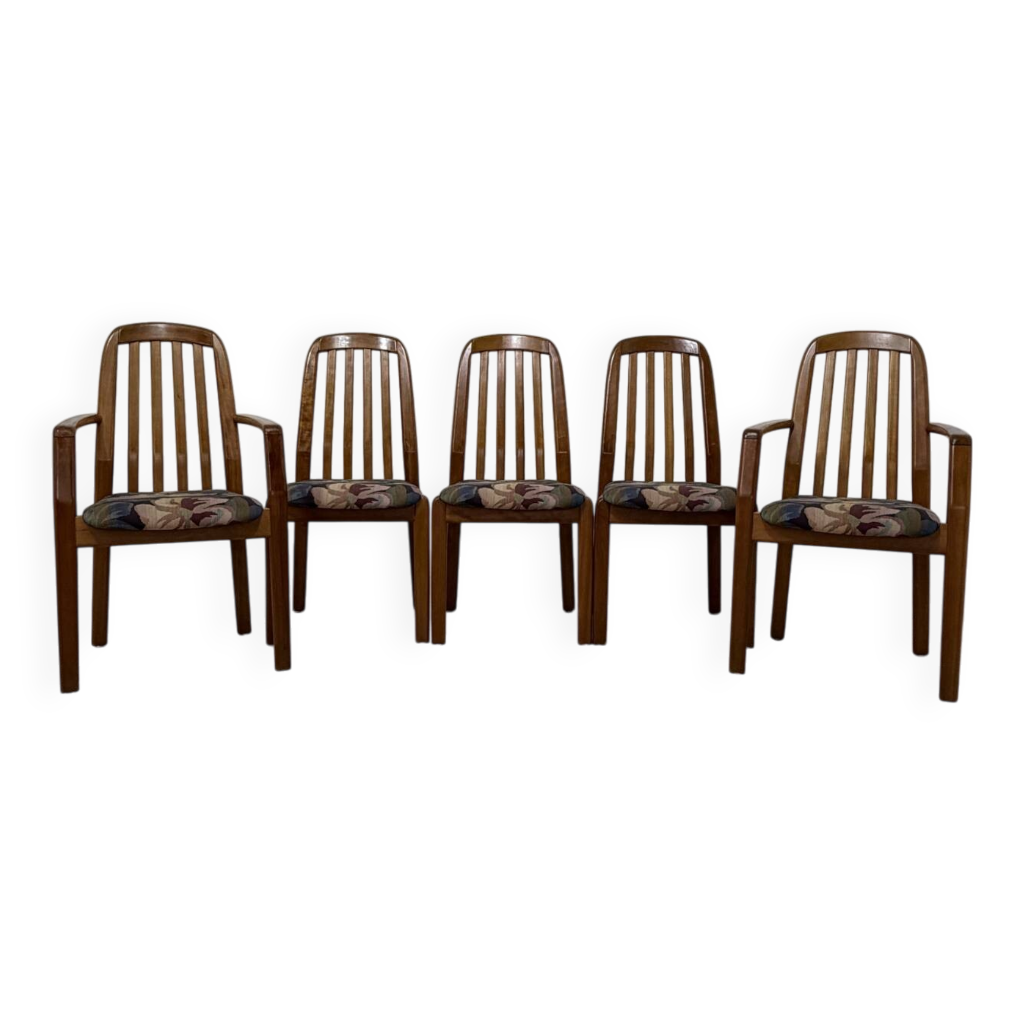 Ensemble 2 fauteuils et 3 chaises Dyrlund - design danois années 70