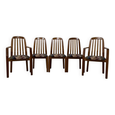 Ensemble 2 fauteuils et 3 chaises Dyrlund - design danois années 70