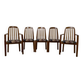 Set of 2 armchairs and 3 chairs Dyrlund - Danish design from the 1970s.