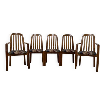 Ensemble 2 fauteuils et 3 chaises Dyrlund - design danois années 70