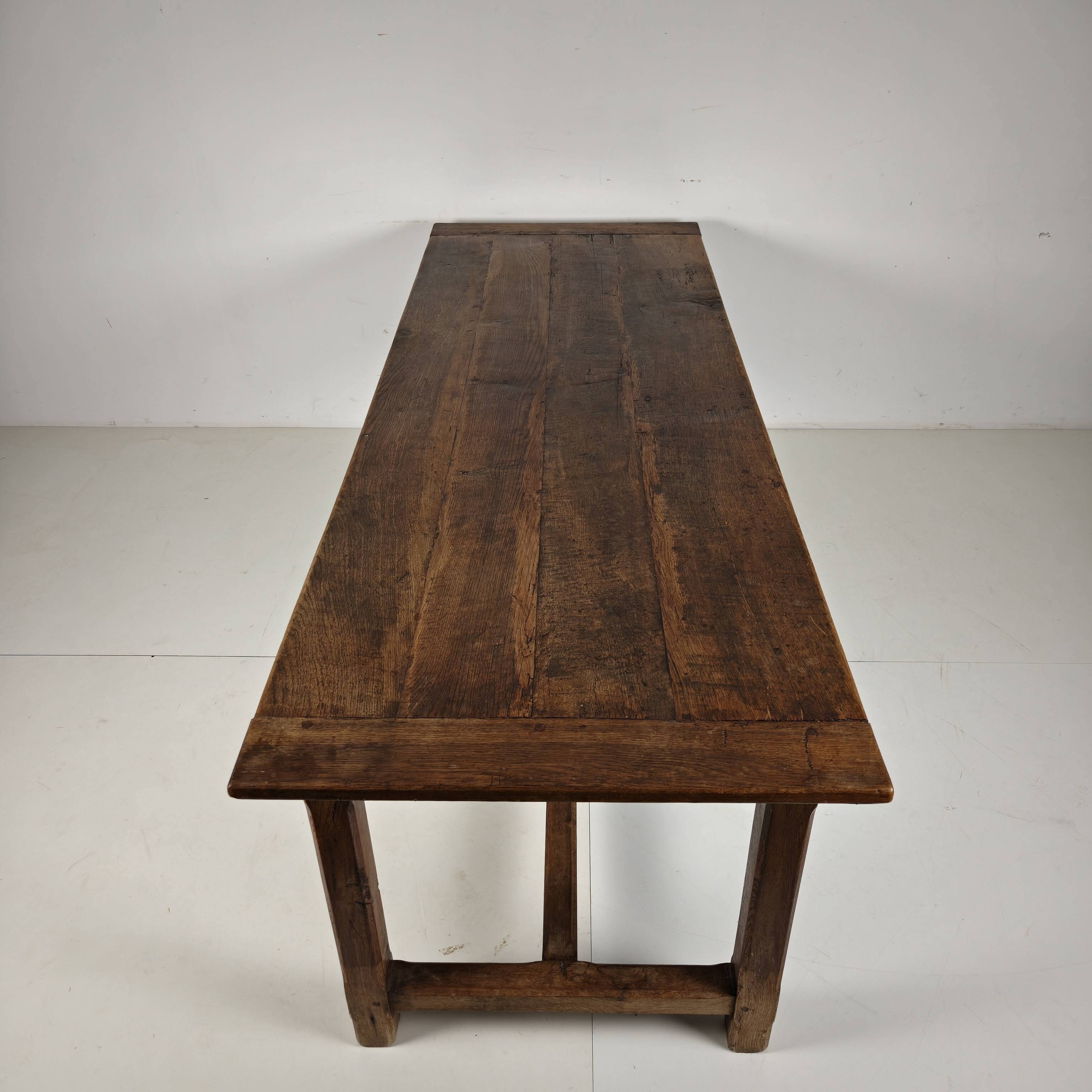 French Oak Farmhouse Table, 19th Century