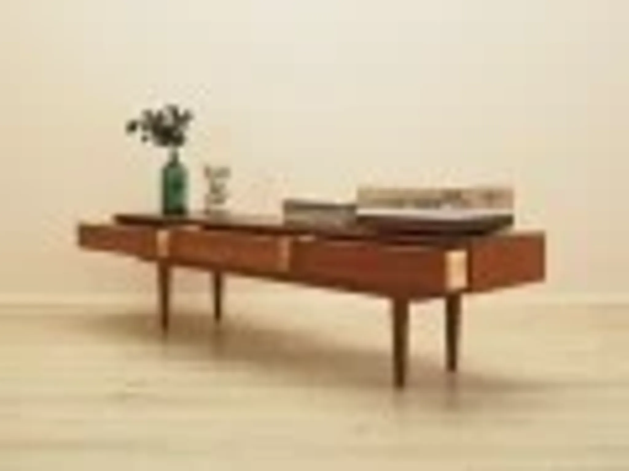 Danish teak veneer lowboard with three drawers, 1960s