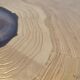 Table basse en laiton gravé de pierre bleue d'Agathe, 1987