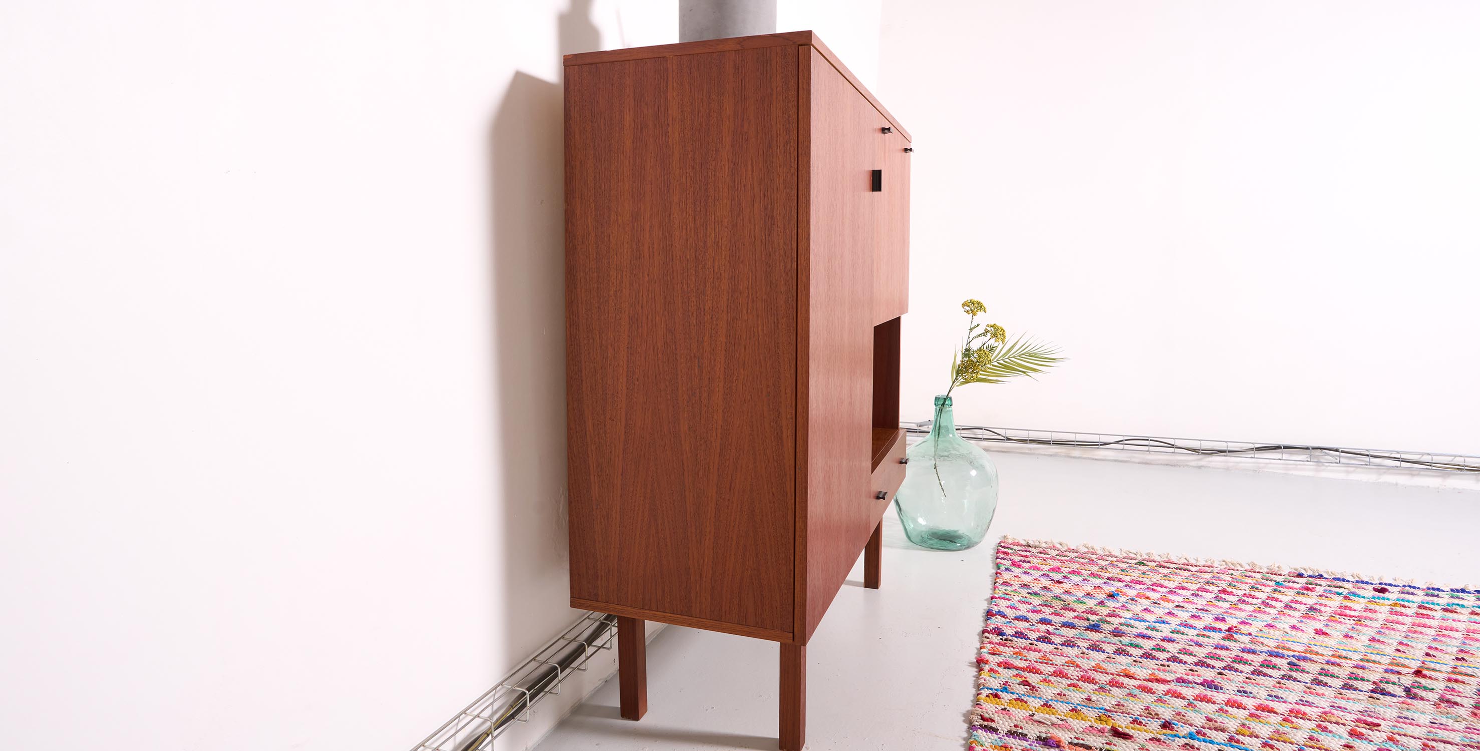 Vintage high sideboard, modernist style, L116cm