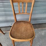 Paire d'authentiques anciennes chaises Bistrot signées Fischel Vintage