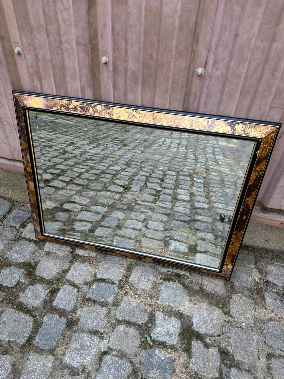 Miroir vintage biseauté doré Mid-Century 80x60cm