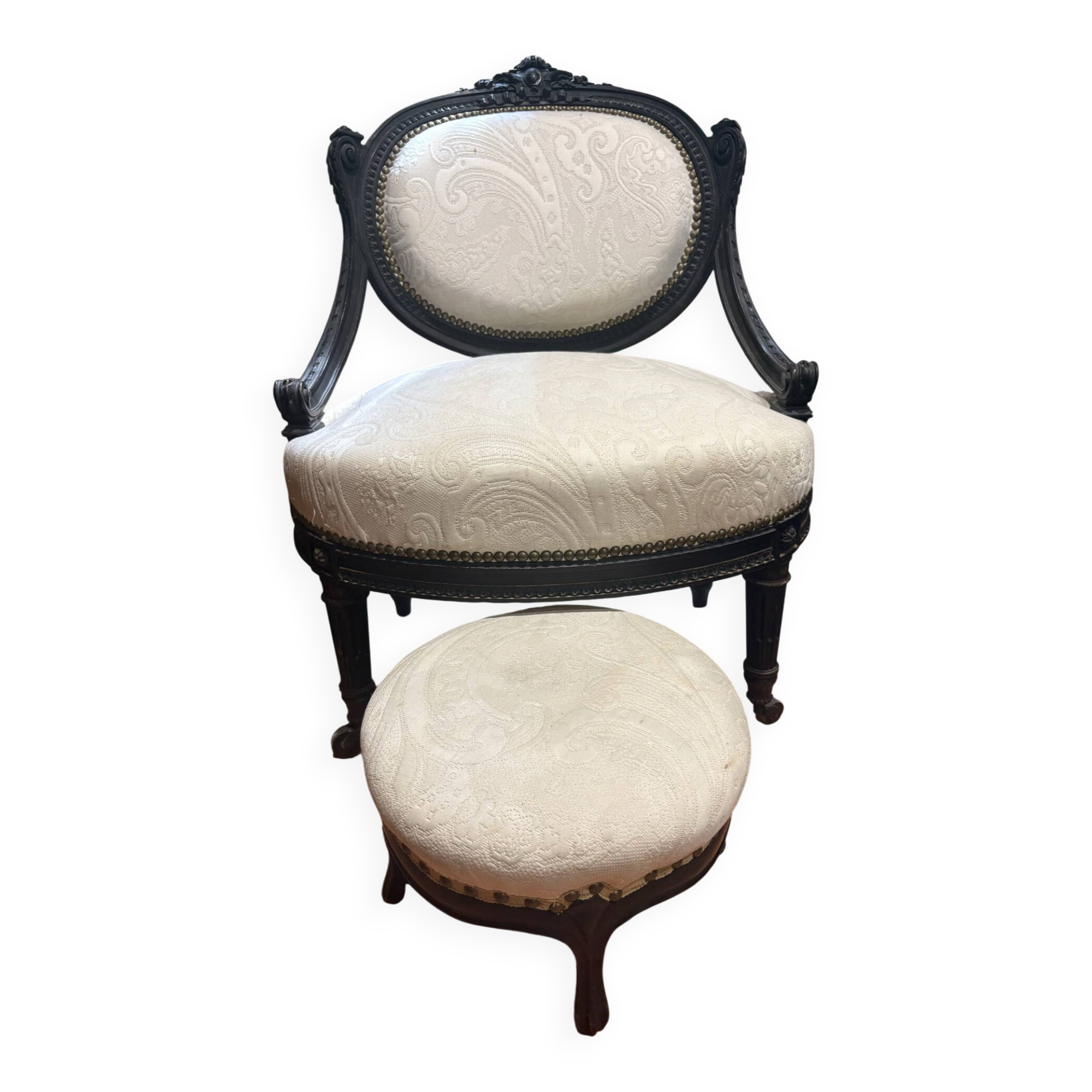 Napoleon III armchair with footrest