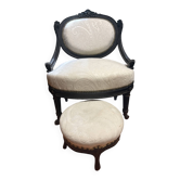 Fauteuil Napoléon III avec repose pied