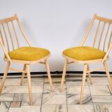 Ensemble de deux chaises vintage, Tchécoslovaquie, années 1960.