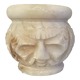 Pot or candle holder in vintage alabaster carved face