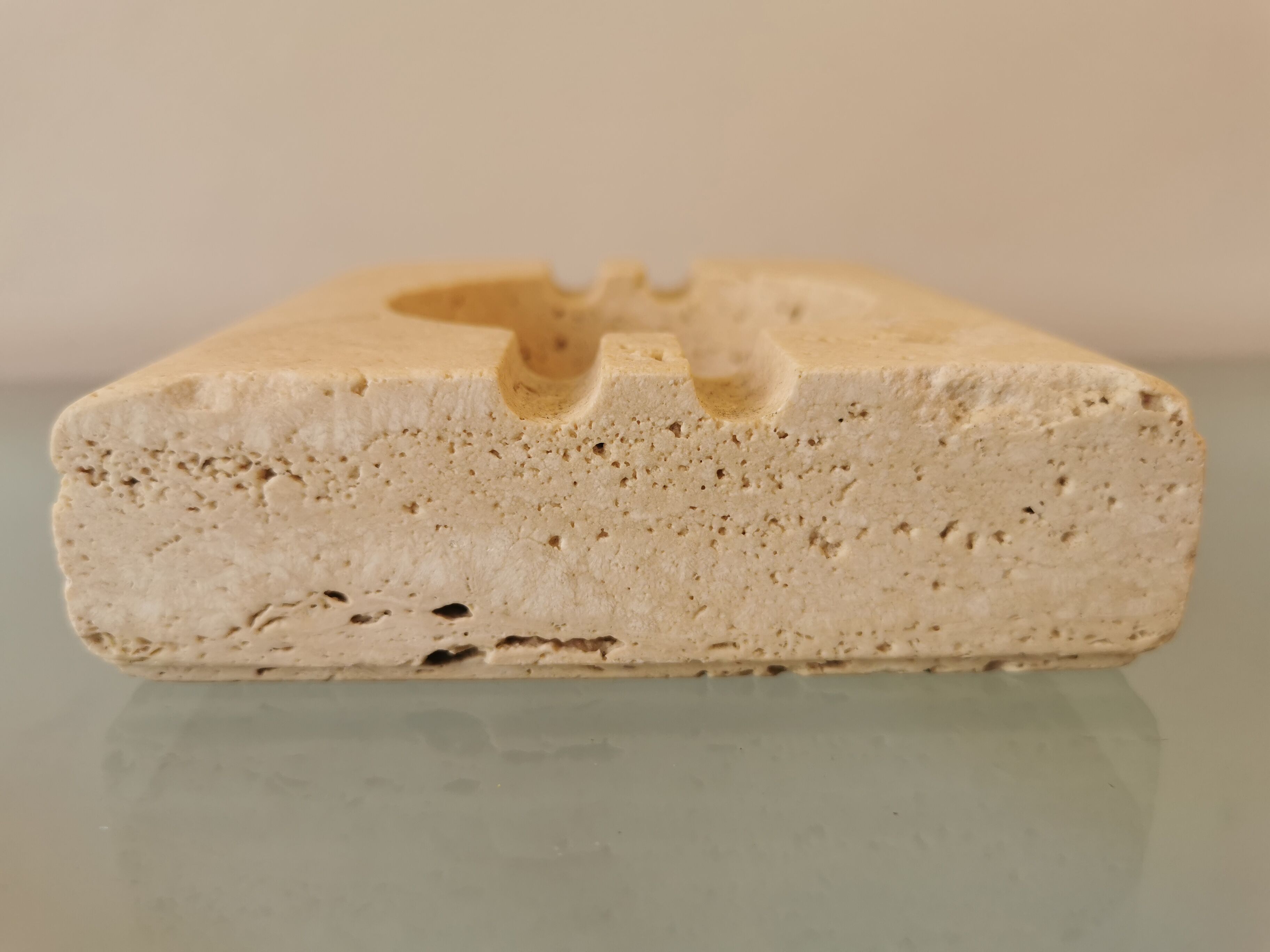 Large vintage travertine ashtray by Fratelli Mannelli 1970