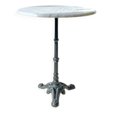 Authentic Parisian Bistro Table - Marble and Cast Iron, 1920s Style