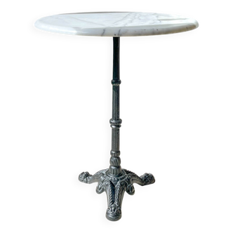 Authentic Parisian Bistro Table - Marble and Cast Iron, 1920s Style