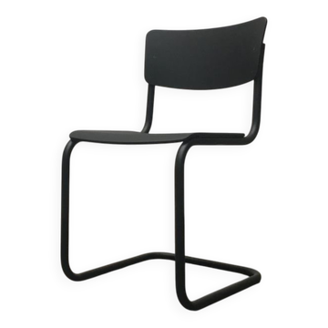 Chaise Cantilever Noire Vintage Allemande S43 par Mart Stam pour Thonet