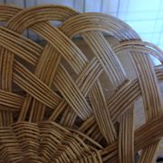 Large vintage woven wicker basket