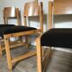 Set of 4 vintage chairs 1980's in beech, thermoformed on the back