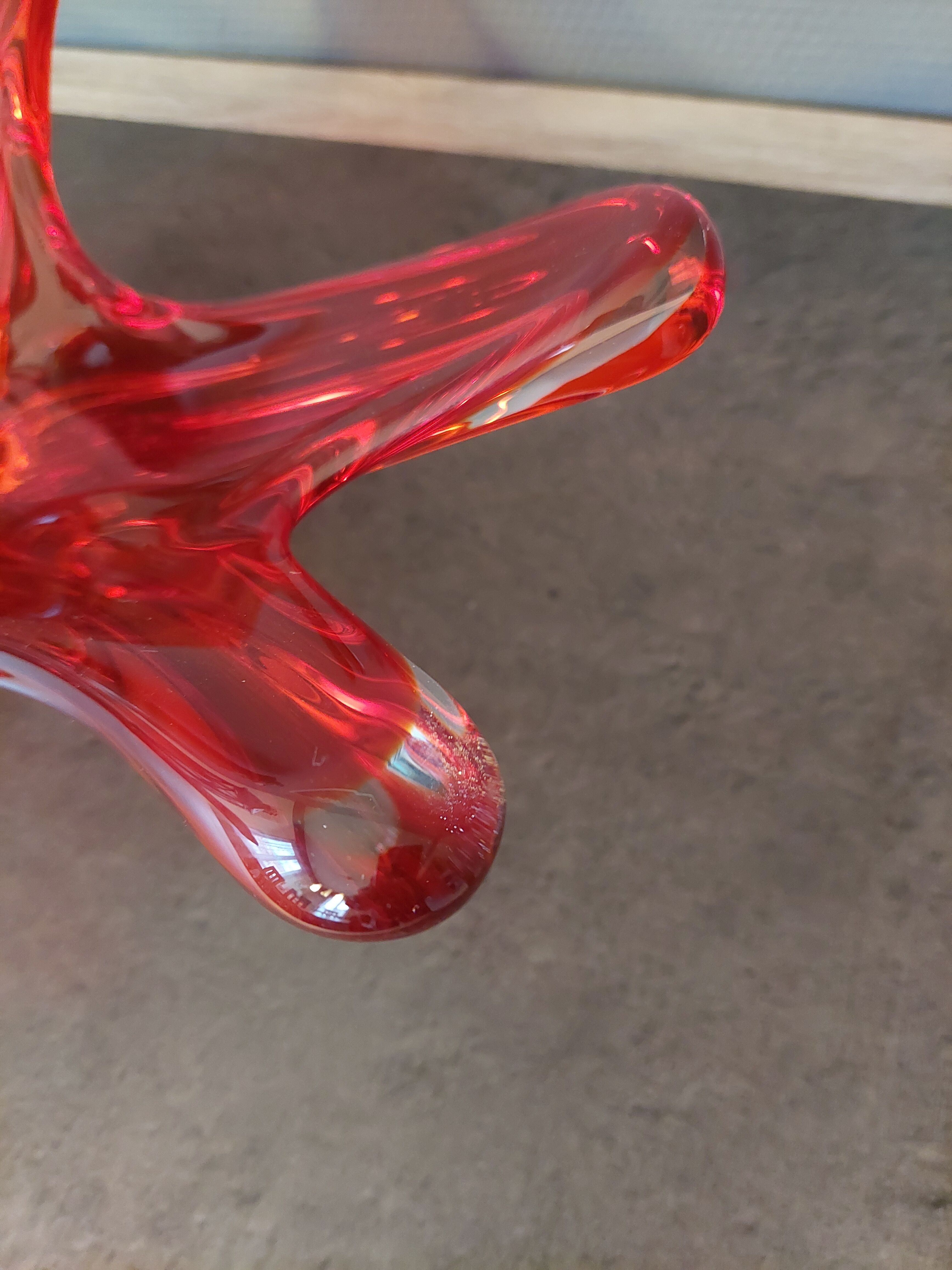 Vintage Red Fruit Cup - Glass