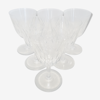 6 Baccarat Crystal Water Glasses, Casino model.