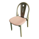 Antique baumann chair, argos model, green wood + light beige seat, 80