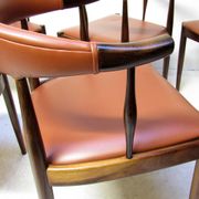 Eight Danish Cow Horn "Model 12" Chairs in Rosewood by Johannes Andersen