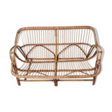 Banquette rotin années 60 vintage