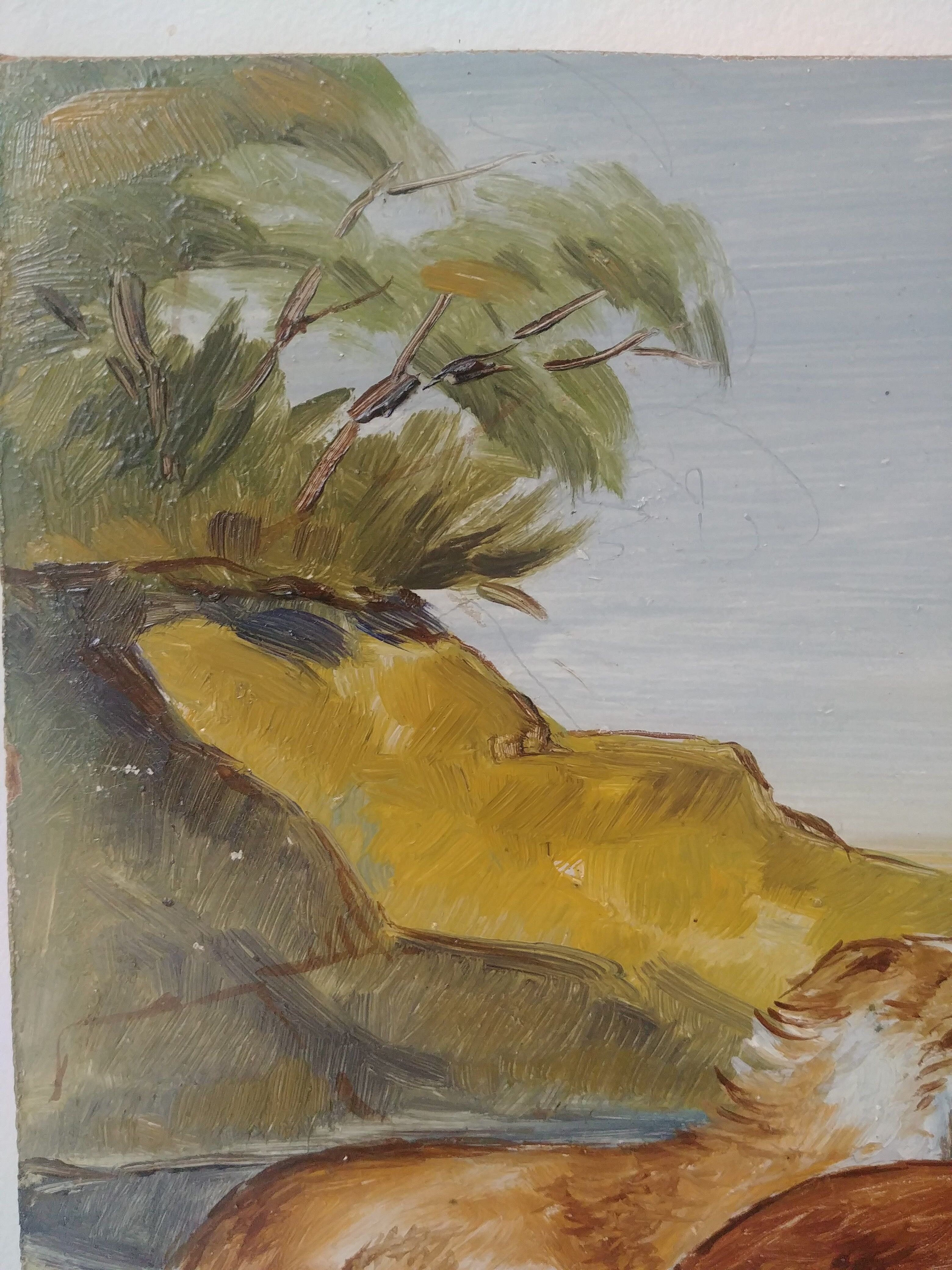 Ancient dog painting and landscape