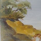 Ancient dog painting and landscape