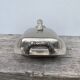 Silver metal pompom butter dish