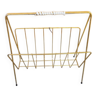 Gold-tone metal magazine rack