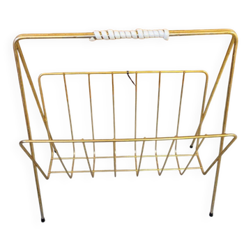 Gold-tone metal magazine rack