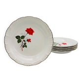 6 Assiettes creuses Vintage. Digoin & Sarreguemines, modèle Sevigné.