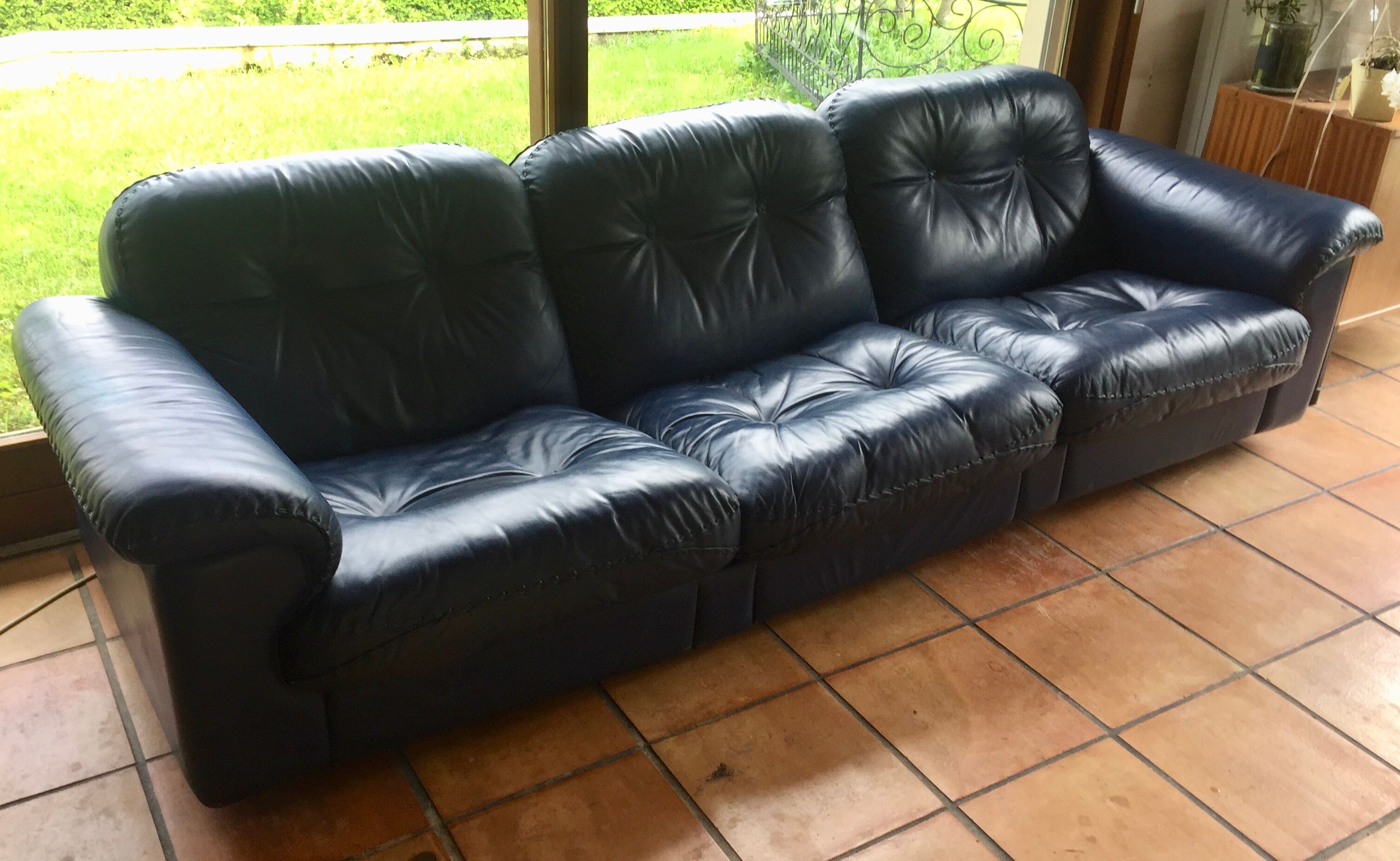 Canape de sede ds 101 blue leather