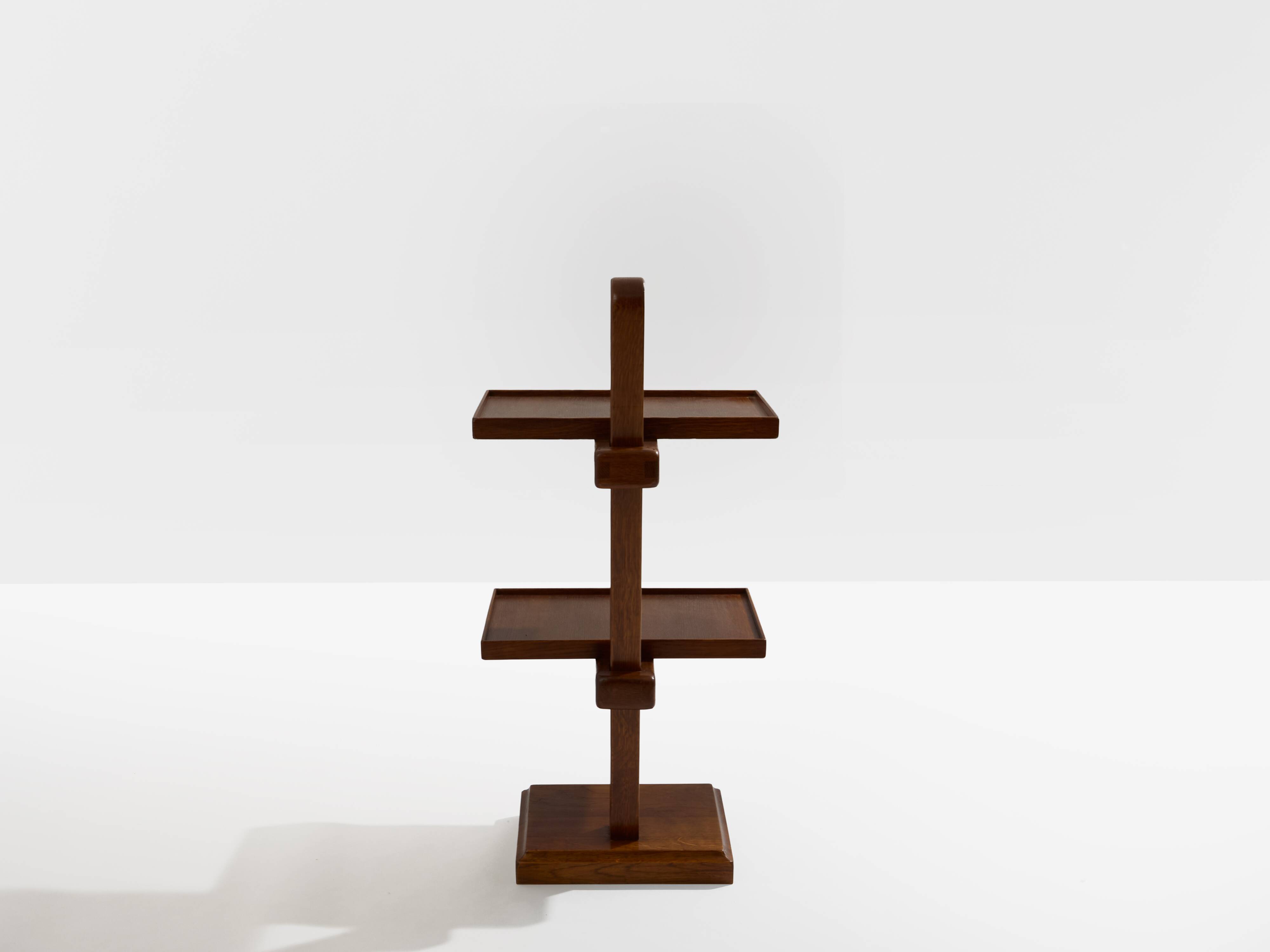 Art Deco side table, stained oak, 1940.