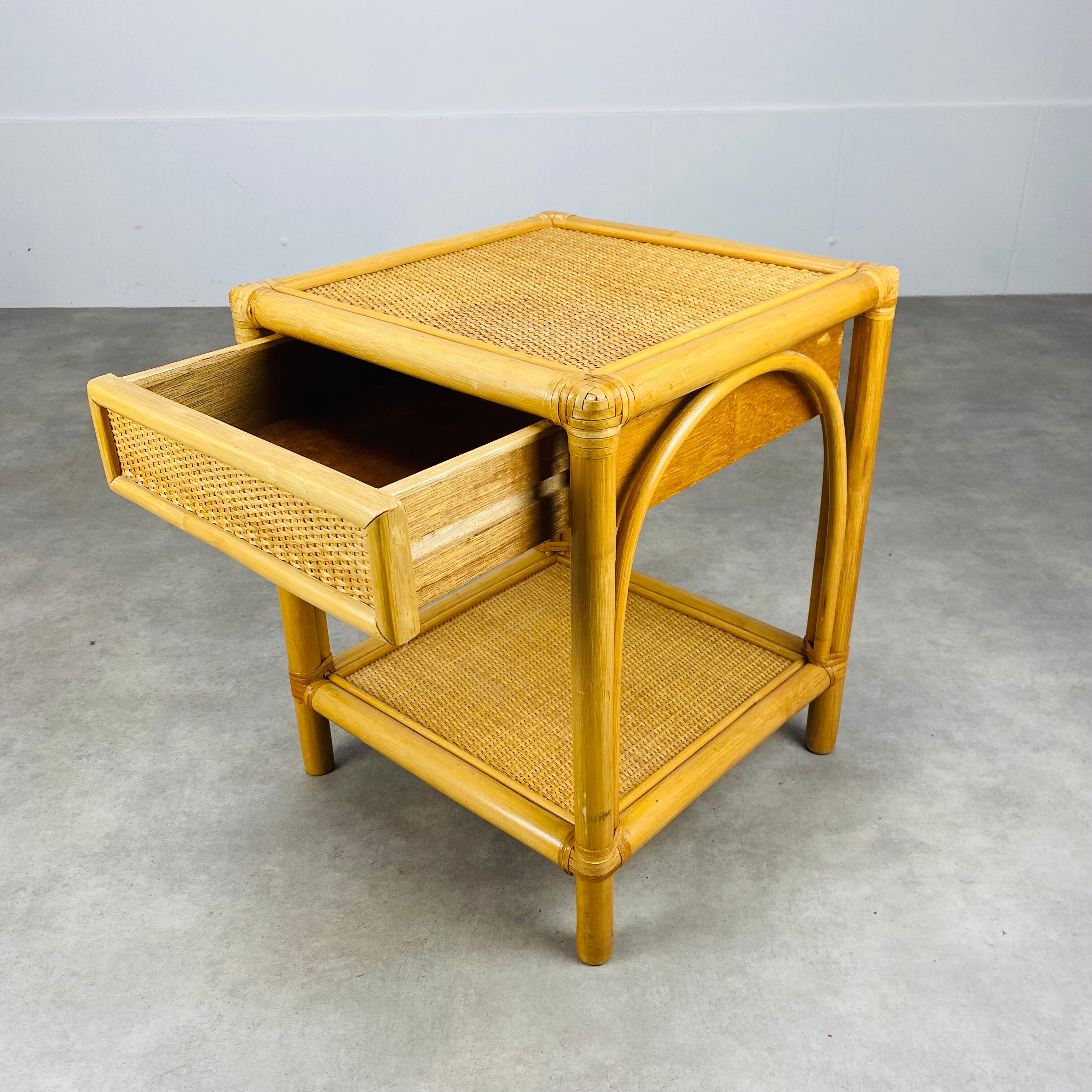 Vintage rattan bedside from the 60s