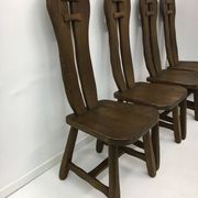 Set of 4 Belgian Brutalist Dining Chairs from De Puydt, 1970’s