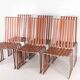 Suite de 6 chaises en cuir et chrome