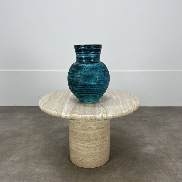 Vase Accolay céramique bleue gauloise, années 60