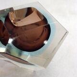 Sommerso faceted ashtray and pocket tray, made of Murano glass.