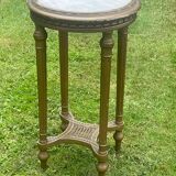 harness or small side table Louis XVI style, marble top - H 77 cm