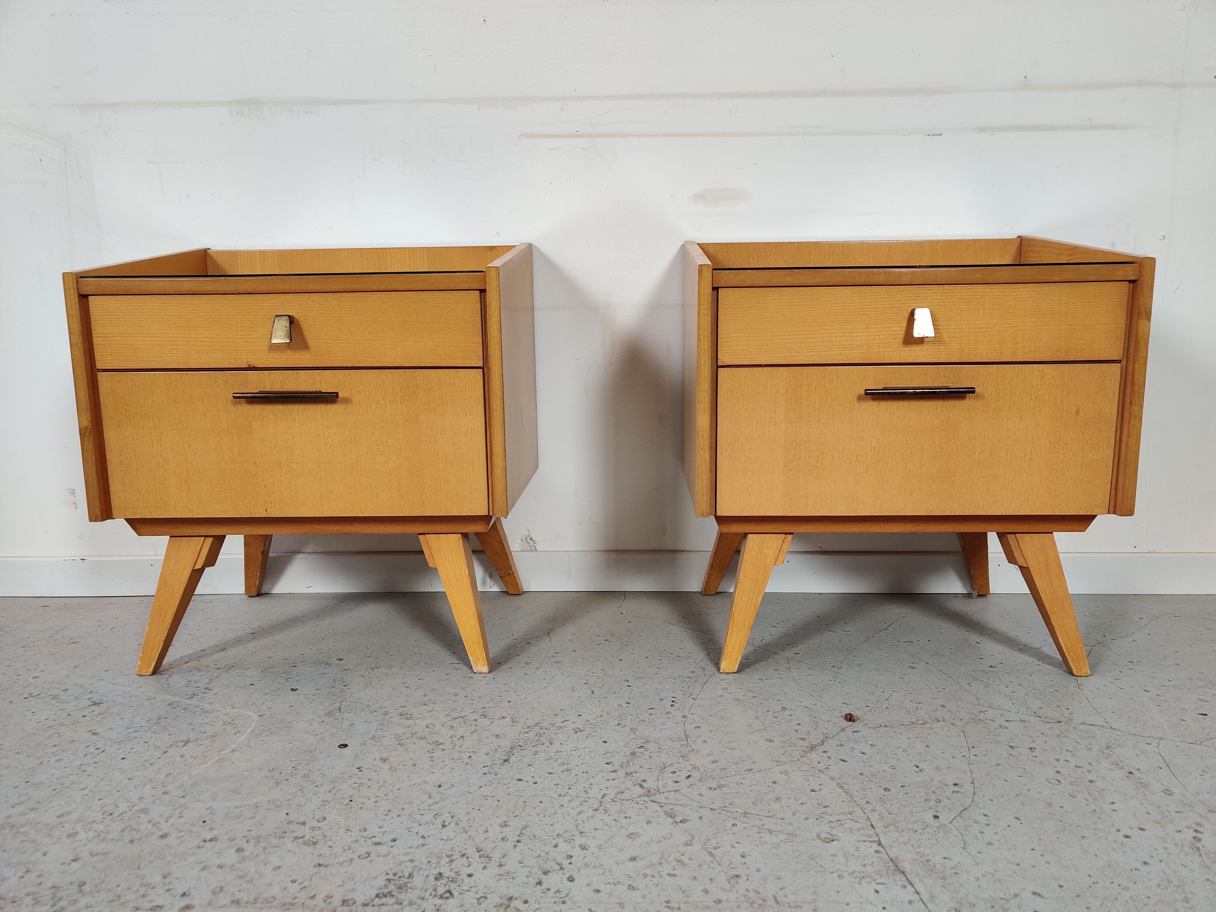 Pair of Scandinavian bedside tables, 50s/60s