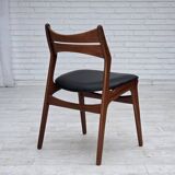 1960s, set of 4 reupholstered Danish dining chairs, design by Erik Buck.