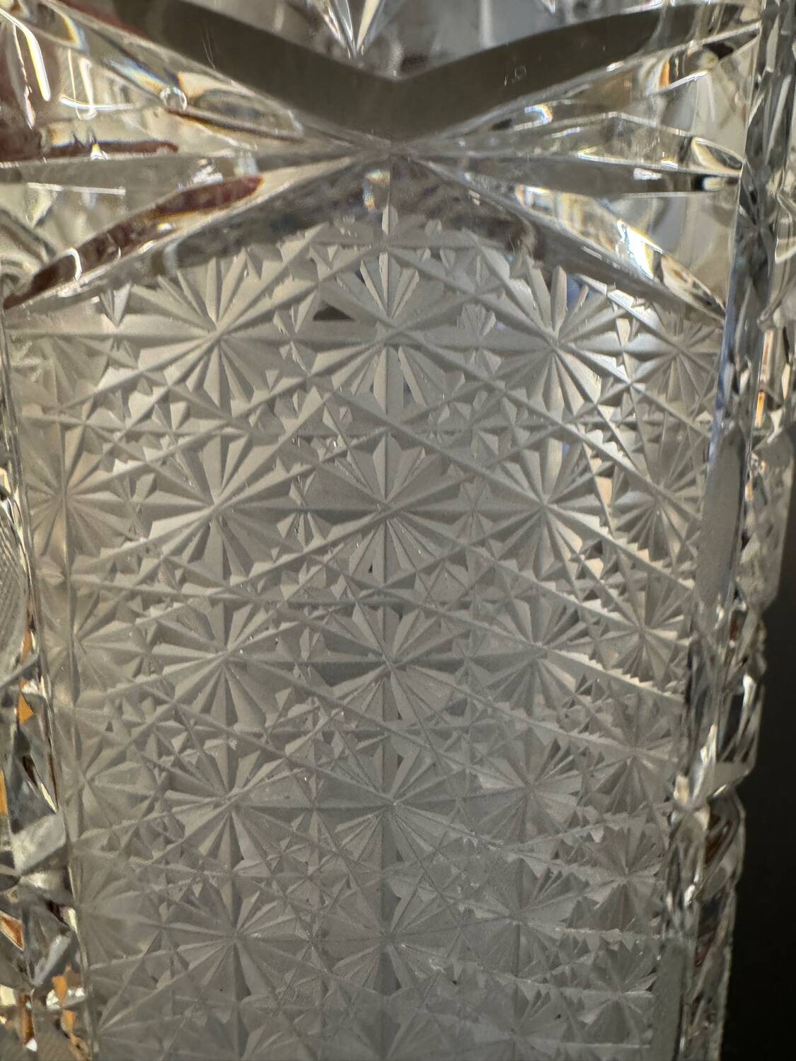 Large Bohemian crystal vase, 20th century