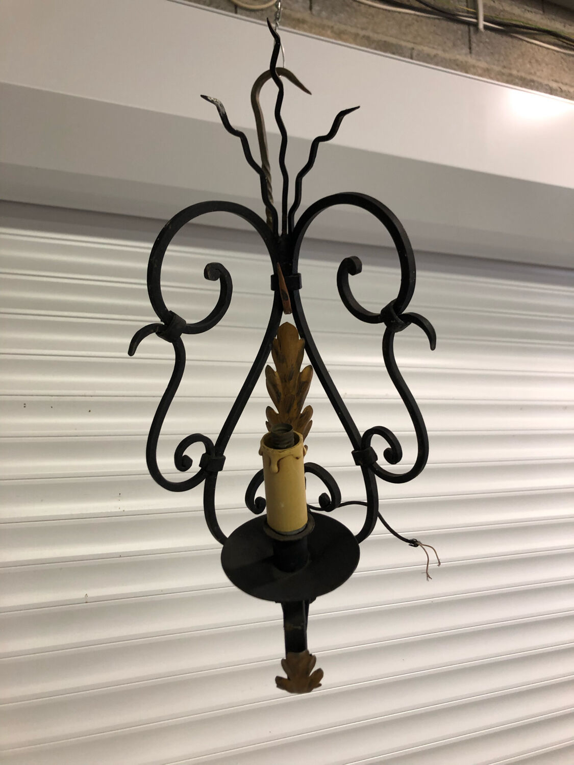 Wrought iron corner wall lights