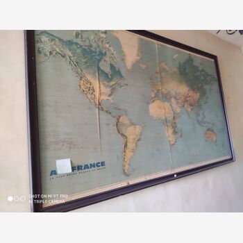 Former World Planisphere - Air France framed 