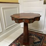 Marquetry pedestal table from the end of the 19th century