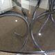 Glass table smoked oval vintage design 1970