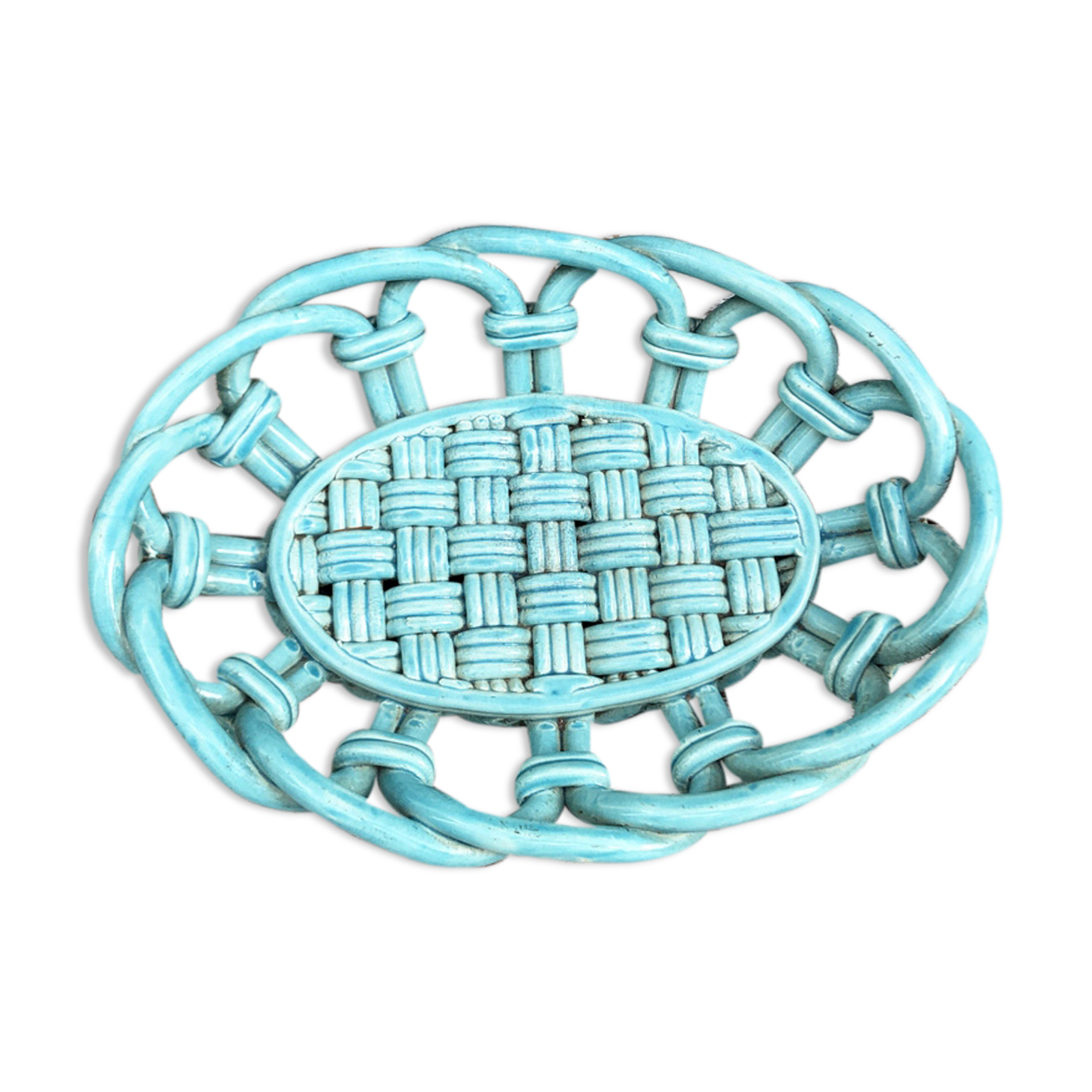 Old twisted ceramic fruit cup