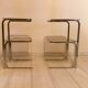 Bedside tables 70s glass and chrome